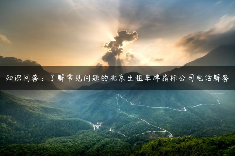 知识问答：了解常见问题的北京出租车牌指标公司电话解答