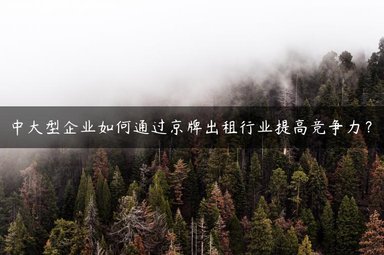 中大型企业如何通过京牌出租行业提高竞争力？