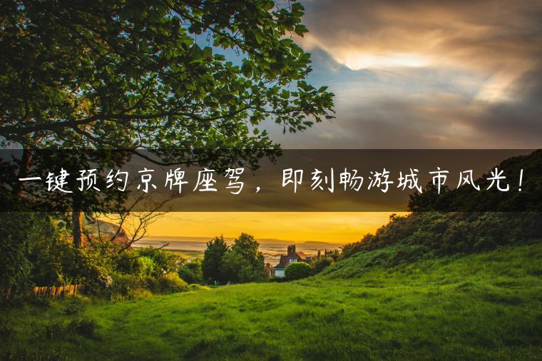 一键预约京牌座驾，即刻畅游城市风光！