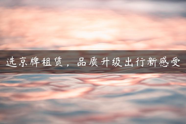 选京牌租赁，品质升级出行新感受