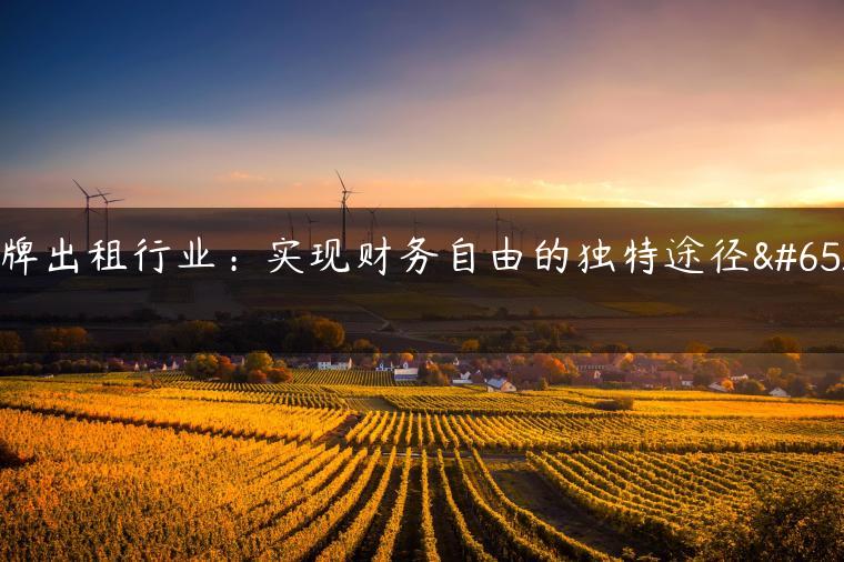 京牌出租行业：实现财务自由的独特途径！