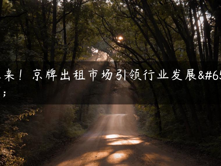 未来！京牌出租市场引领行业发展！