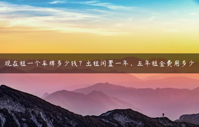 现在租一个车牌多少钱？出租闲置一年、五年租金费用多少