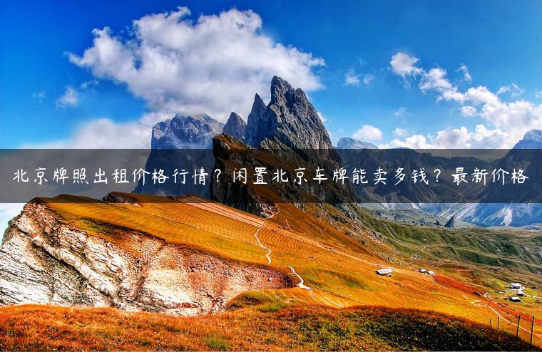 北京牌照出租价格行情？闲置北京车牌能卖多钱？最新价格