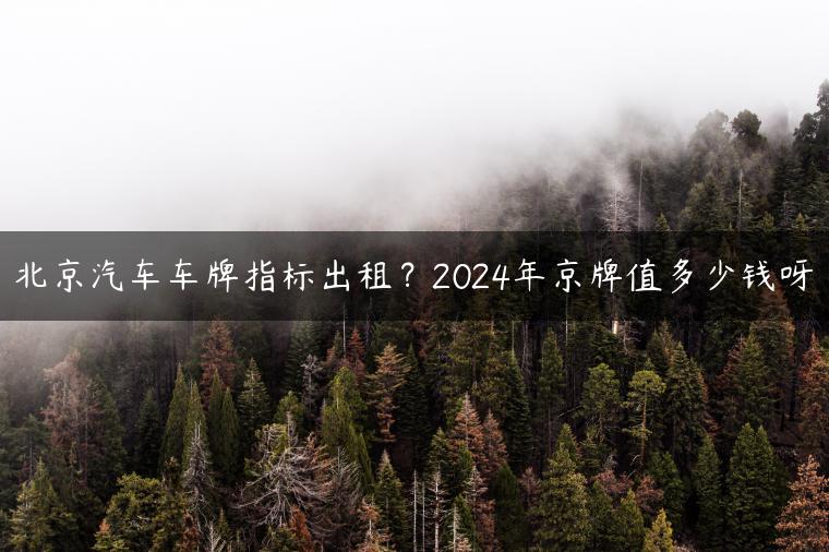 北京汽车车牌指标出租？2024年京牌值多少钱呀