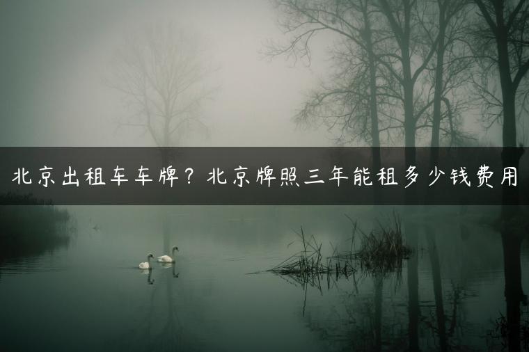 北京出租车车牌？北京牌照三年能租多少钱费用