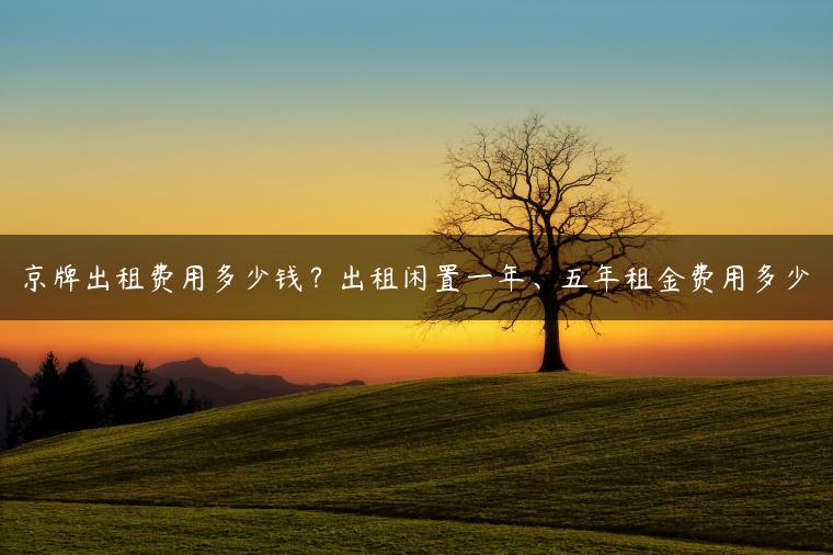 京牌出租费用多少钱？出租闲置一年、五年租金费用多少-金牌车友