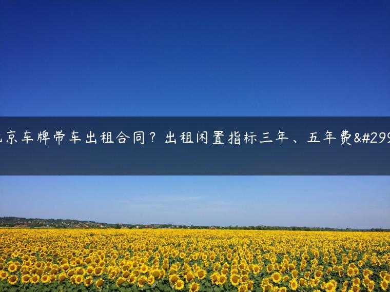 北京车牌带车出租合同？出租闲置指标三年、五年费用
