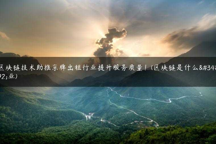 区块链技术助推京牌出租行业提升服务质量！(区块链是什么行业)