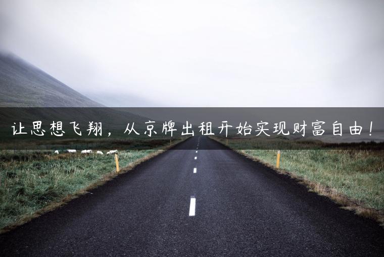 让思想飞翔，从京牌出租开始实现财富自由！