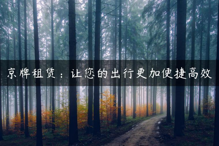 京牌租赁：让您的出行更加便捷高效