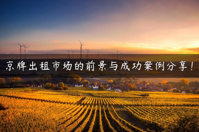 京牌出租市场的前景与成功案例分享！