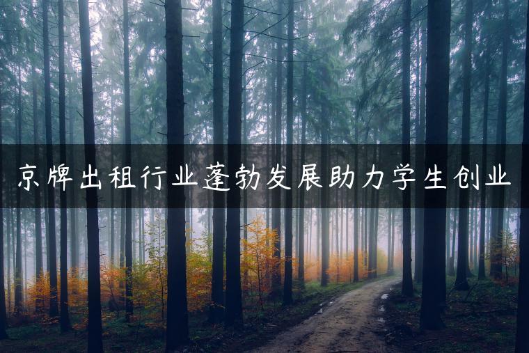 京牌出租行业蓬勃发展助力学生创业