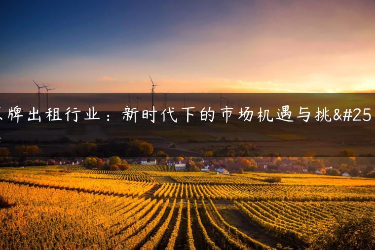 京牌出租行业：新时代下的市场机遇与挑战