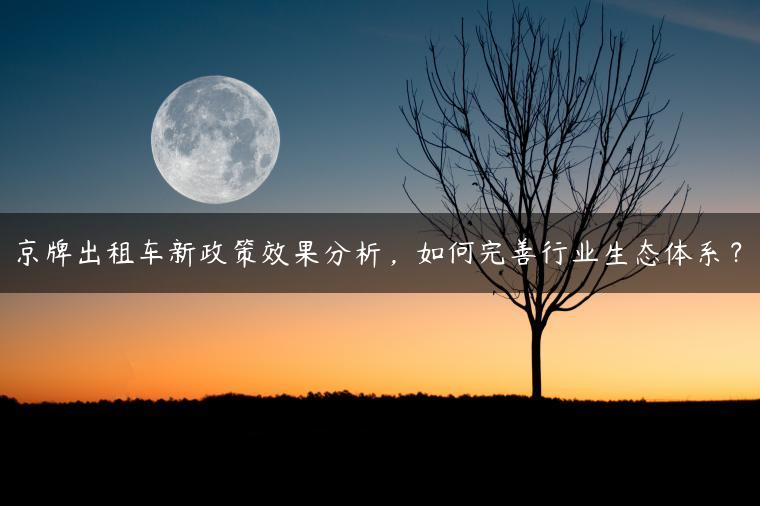 京牌出租车新政策效果分析，如何完善行业生态体系？