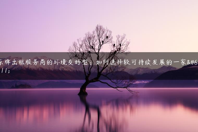 京牌出租服务商的环境友好型：如何选择较可持续发展的一家？