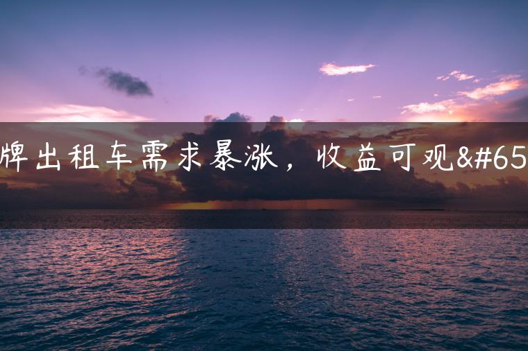 京牌出租车需求暴涨，收益可观！