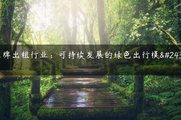 京牌出租行业：可持续发展的绿色出行模式