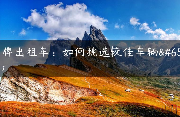 京牌出租车：如何挑选较佳车辆？