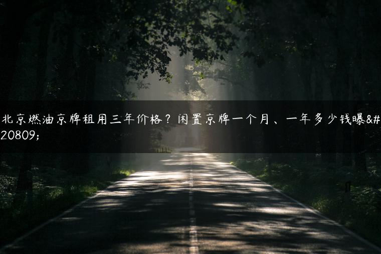 北京燃油京牌租用三年价格？闲置京牌一个月、一年多少钱曝光
