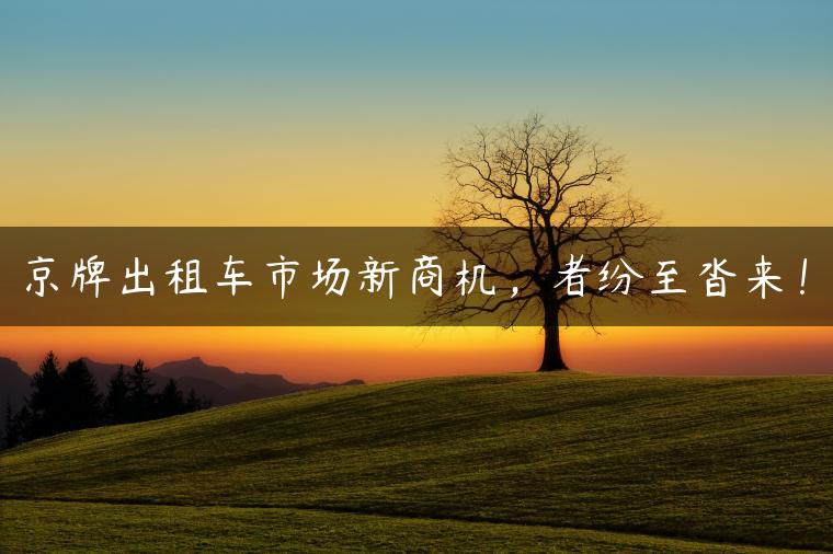 京牌出租车市场新商机，者纷至沓来！