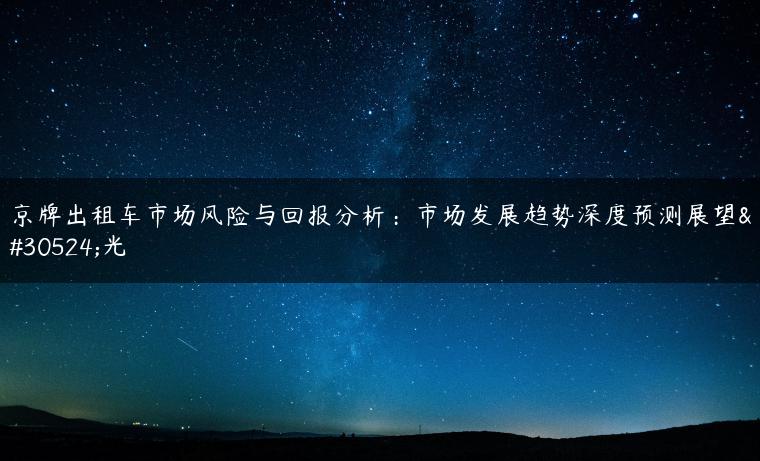 京牌出租车市场风险与回报分析：市场发展趋势深度预测展望眼光