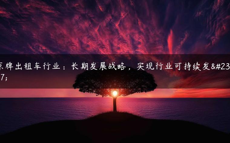 京牌出租车行业：长期发展战略，实现行业可持续发展