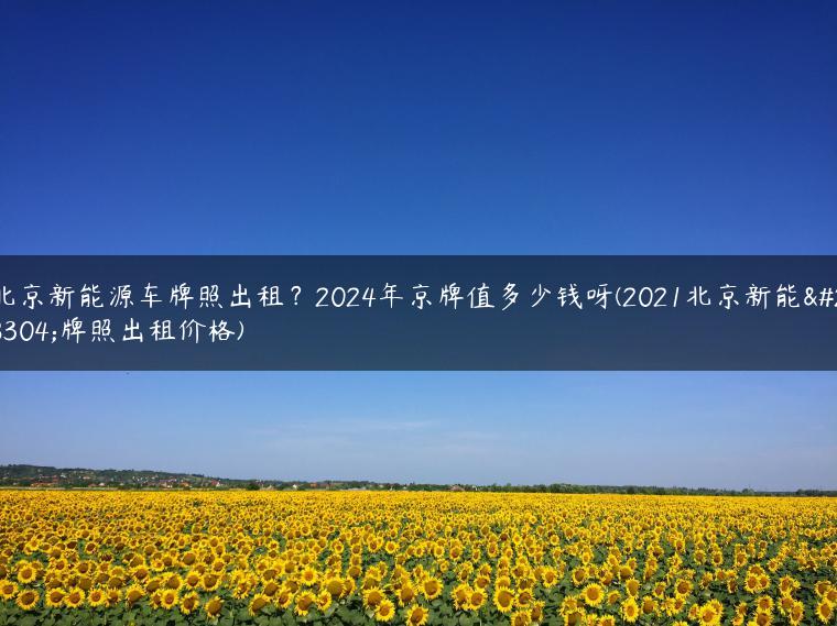 北京新能源车牌照出租？2024年京牌值多少钱呀(2021北京新能源牌照出租价格)