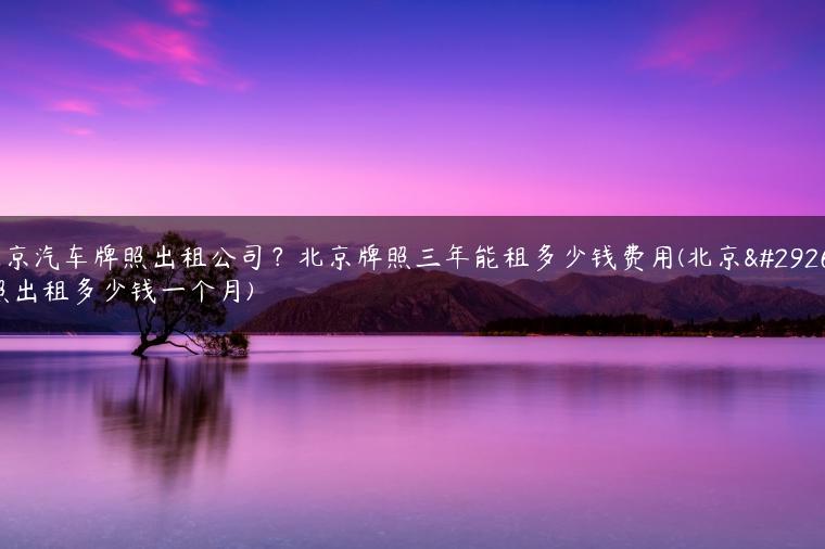 北京汽车牌照出租公司？北京牌照三年能租多少钱费用(北京牌照出租多少钱一个月)
