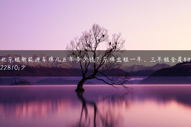 北京租新能源车牌儿五年多少钱？京牌出租一年、三年租金是多少