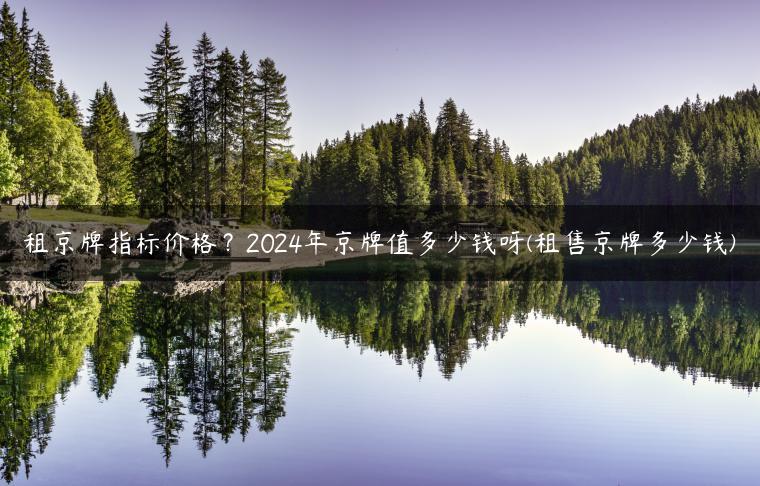 租京牌指标价格？2024年京牌值多少钱呀(租售京牌多少钱)