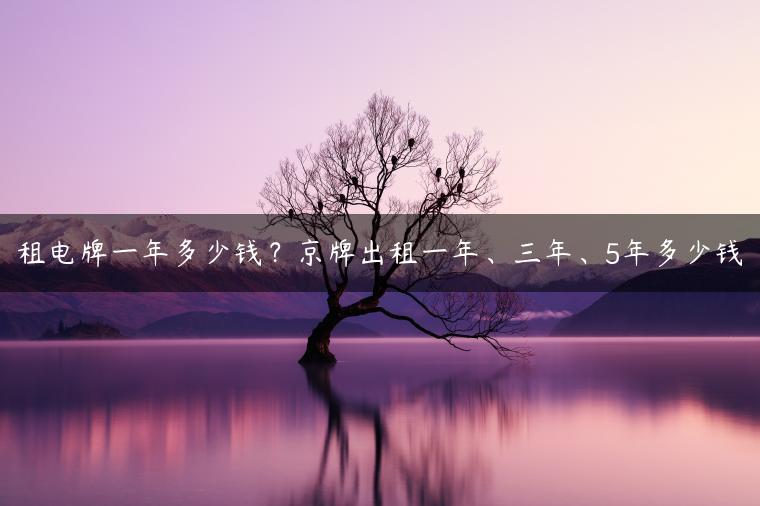 租电牌一年多少钱？京牌出租一年、三年、5年多少钱