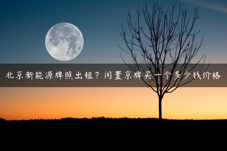 北京新能源牌照出租？闲置京牌买一个多少钱价格