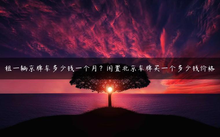 租一辆京牌车多少钱一个月？闲置北京车牌买一个多少钱价格