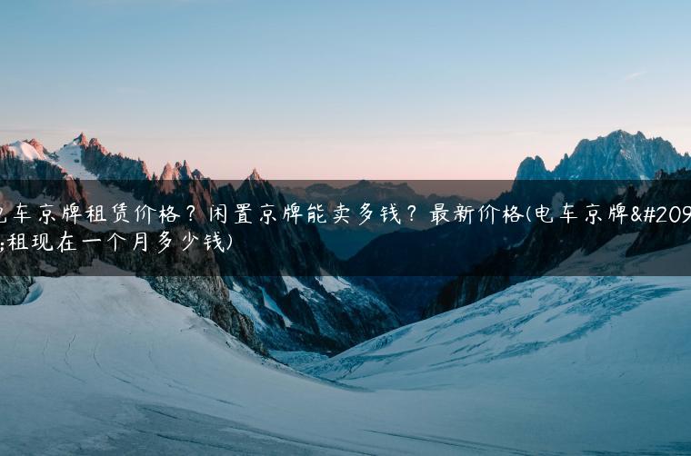 电车京牌租赁价格？闲置京牌能卖多钱？最新价格(电车京牌出租现在一个月多少钱)