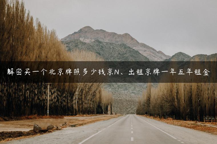 解密买一个北京牌照多少钱京N、出租京牌一年五年租金