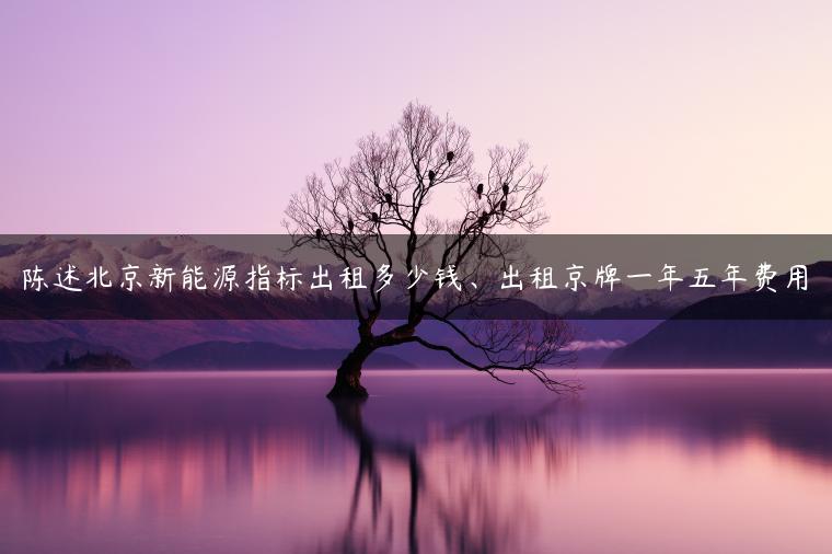 陈述北京新能源指标出租多少钱、出租京牌一年五年费用