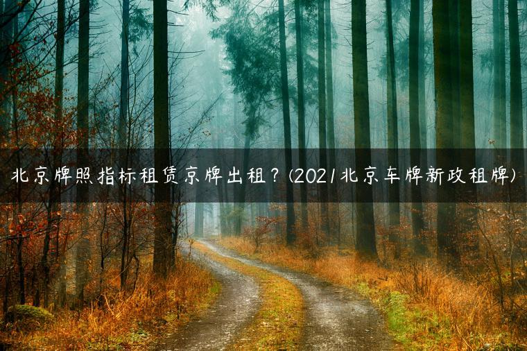 北京牌照指标租赁京牌出租？(2021北京车牌新政租牌)