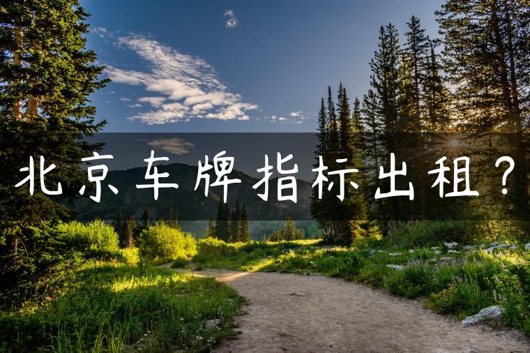 北京车牌指标出租？-金牌车友