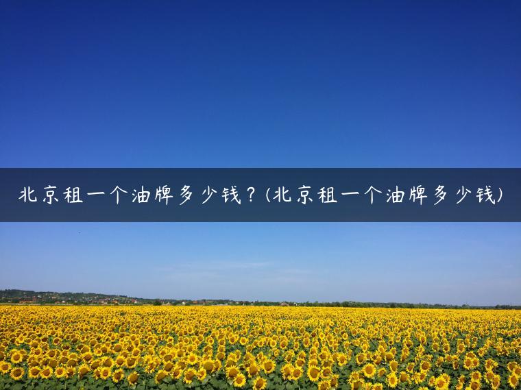 北京租一个油牌多少钱？(北京租一个油牌多少钱)