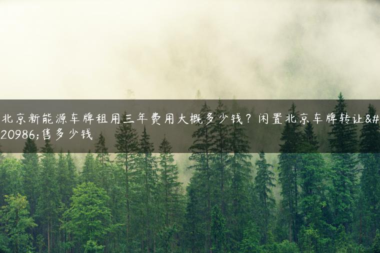 北京新能源车牌租用三年费用大概多少钱？闲置北京车牌转让出售多少钱