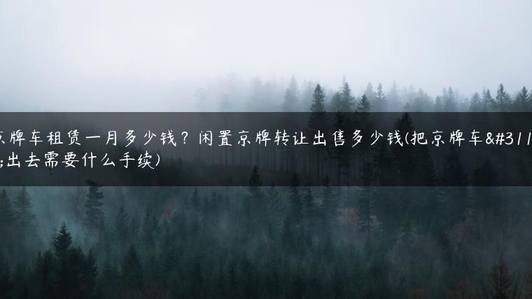 京牌车租赁一月多少钱？闲置京牌转让出售多少钱(把京牌车租出去需要什么手续)