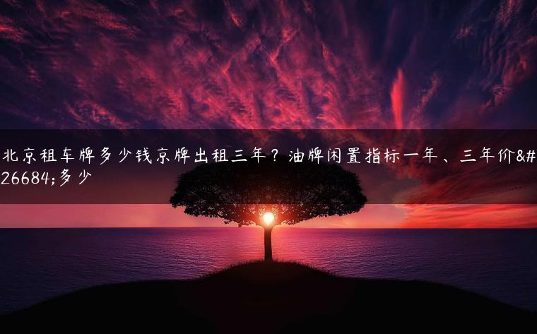 北京租车牌多少钱京牌出租三年？油牌闲置指标一年、三年价格多少