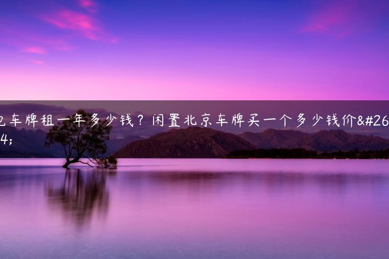 电车牌租一年多少钱？闲置北京车牌买一个多少钱价格