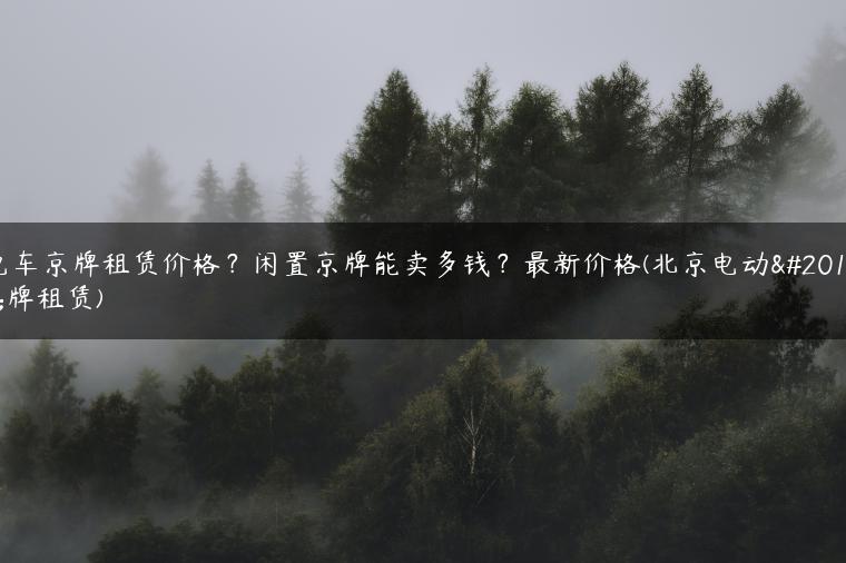 电车京牌租赁价格？闲置京牌能卖多钱？最新价格(北京电动京牌租赁)