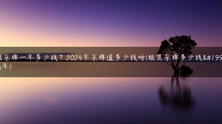 租京牌一年多少钱？2024年京牌值多少钱呀(租赁京牌多少钱一年)