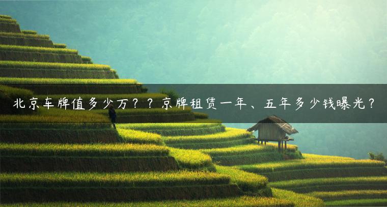 北京车牌值多少万？？京牌租赁一年、五年多少钱曝光？