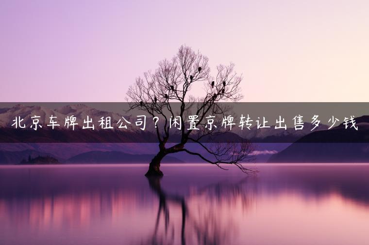 北京车牌出租公司？闲置京牌转让出售多少钱