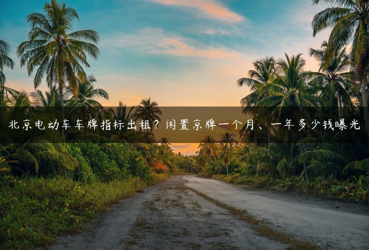 北京电动车车牌指标出租？闲置京牌一个月、一年多少钱曝光