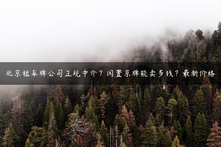 北京租车牌公司正规中介？闲置京牌能卖多钱？最新价格